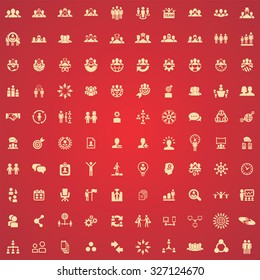 teamwork 100 icons universal set for web and mobile