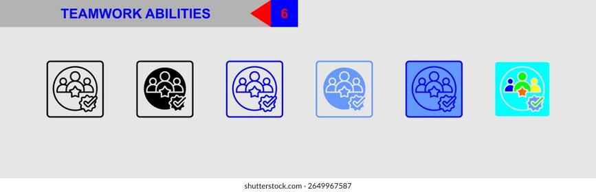 Conjunto de Ícones de Habilidades de Trabalho em Equipe