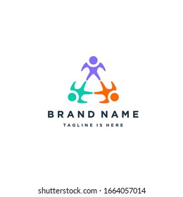 teamwork abstract people - community, partnership, cooperation logo template vector illustration. colorful together sign. unity icon