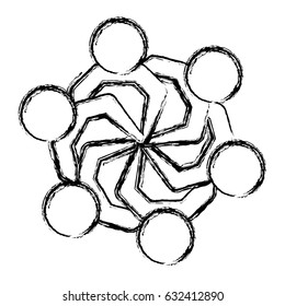 Teamwork abstract symbol