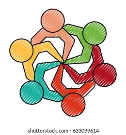 Teamwork abstract symbol