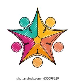 Teamwork abstract symbol