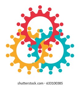 Teamwork abstract symbol