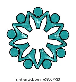 Teamwork abstract symbol