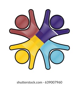 Teamwork abstract symbol