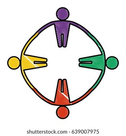 Teamwork abstract symbol