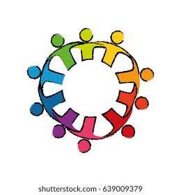 Teamwork abstract symbol
