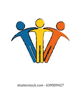 Teamwork abstract symbol