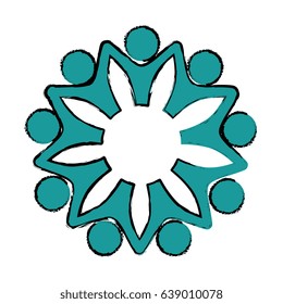 Teamwork abstract symbol