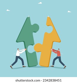 Teamwork to achieve heights in work, strategic planning in achieving common goals, cooperation for a rapid pace of business development, teamwork for financial growth, men put the arrow like a puzzle.