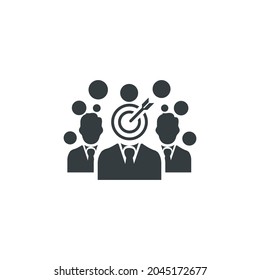 Teamwork aim icon, vector illustration