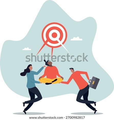 Teamwork aiming on the same target, collaboration to succeed in the same goal, partnership strategy.about a man and his life.