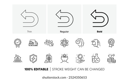 Teamwork, Alarm clock and Certificate line icons. Pack of Employee hand, Yoga mind, Passport warning icon. Positive feedback, Terrace, Power safety pictogram. Time management, Deflation. Vector