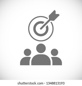 teamwork with arrow target - concept business icon