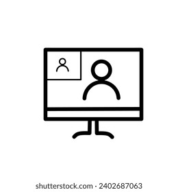 ilustración de diseño vectorial de línea negra de trabajo en equipo adecuada para símbolo, icono, comunicación digital, negocios, medios de Internet