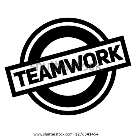 teamwork black stamp, sticker, label on white background