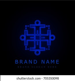 Teamwork blue chromium metallic logo