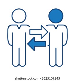 Teamwork Blue Line Icon. Teamwork, Business, Planning, Strategy, Marketing, Leadership, Work Group, Meeting, Partnership Icons Editable Stroke Vector Illustration