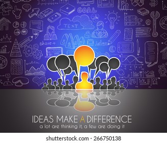 Trabajo en equipo Brainstorming Communication Concepting art. Personas comunicándose alrededor del mundo con muchas ideas y posibles soluciones 