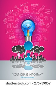 Trabajo en equipo Brainstorming Communication Concepting art. Personas comunicándose alrededor del mundo con muchas ideas y posibles soluciones