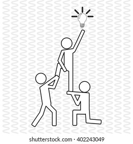 Teamwork with bulb design, vector illustration
