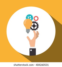 Teamwork with bulb design, vector illustration