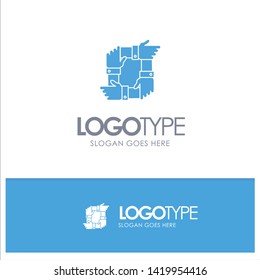 Teamwork, Business, Collaboration, Hands, Partnership, Team Blue Solid Logo with place for tagline
