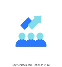 Icono de trabajo en equipo y colaboración empresarial que representa el crecimiento y la estrategia en un entorno laboral Corporativa para el éxito y la innovación