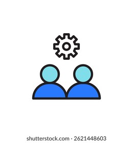 Ícone Colaboração Empresarial e Trabalho em Equipe Representando Estratégias de Debate e Planejamento em um Ambiente Profissional de Escritório