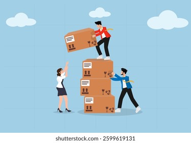 Teamwork and Business Collaboration for Logistics and Supply Chain Success. Corporate Partnership, Distribution, and Growth Strategy.