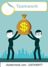 Teamwork in business. Concept illustration. Stock flat vector