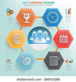 Teamwork and business concept info graphic design,vector