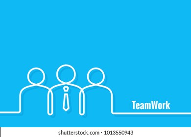 teamwork business concept. Line team work banner background