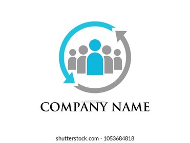 Teamwork business concept logo