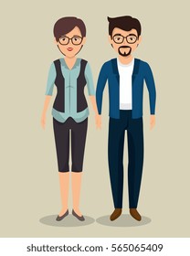 teamwork business couple icon