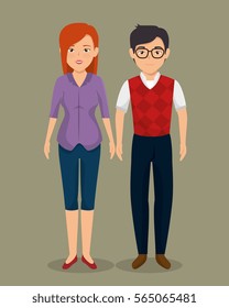 teamwork business couple icon