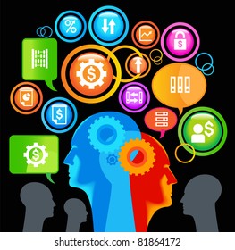 teamwork business. graphic image of the business concept
