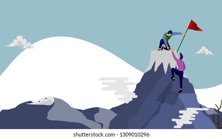 Mountain+climbing+teamwork Stock Vectors, Images & Vector Art ...