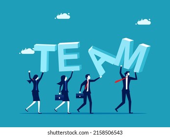 Teamwork. Business Man helping each other hold team messages. business concept 