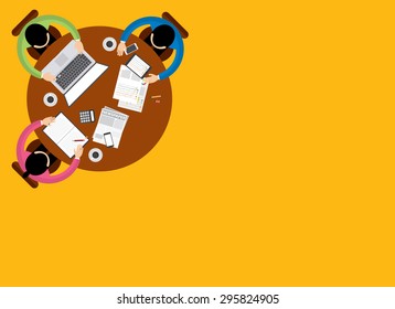 Teamwork Business Meeting Concept, Flat style, Infographics Business, vector