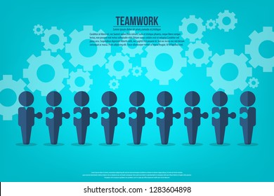 Teamwork. Business Teamwork and Partnership. Business teamwork concept vector symbol. Idea of cooperation and collaboration.
