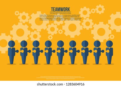 Teamwork. Business Teamwork and Partnership. Business teamwork concept vector symbol. Idea of cooperation and collaboration.
