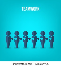 Teamwork. Business Teamwork and Partnership. Business teamwork concept vector symbol. Idea of cooperation and collaboration.