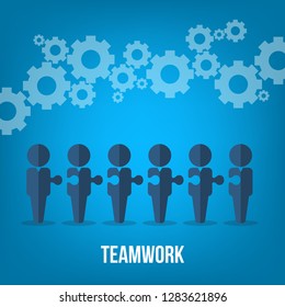 Teamwork. Business Teamwork and Partnership. Business teamwork concept vector symbol. Idea of cooperation and collaboration.