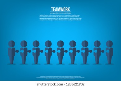 Teamwork. Business Teamwork and Partnership. Business teamwork concept vector symbol. Idea of cooperation and collaboration.