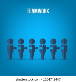 Teamwork. Business Teamwork and Partnership. Business teamwork concept vector symbol. Idea of cooperation and collaboration.