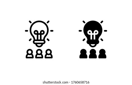 Teamwork Business Partnership Sharing Same Idea Icon, Logo, Vector