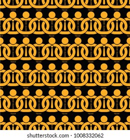 Teamwork business pattern background, partner in chain, vector