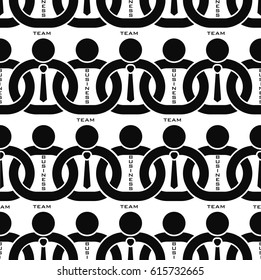 Teamwork business pattern background, partner in chain, vector