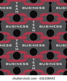 Teamwork business pattern background, partner in chain, vector